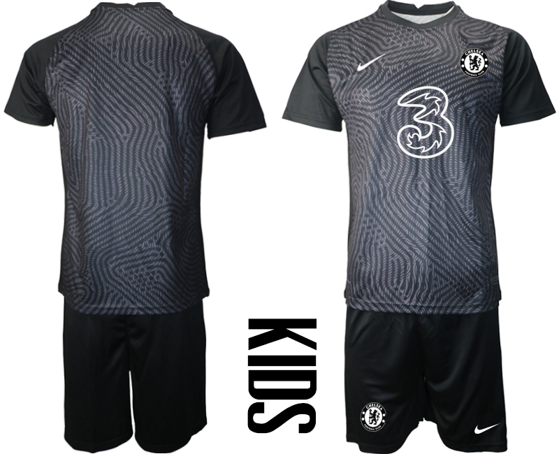2021 Chelsea black Youth goalkeeper. soccer jerseys->youth soccer jersey->Youth Jersey